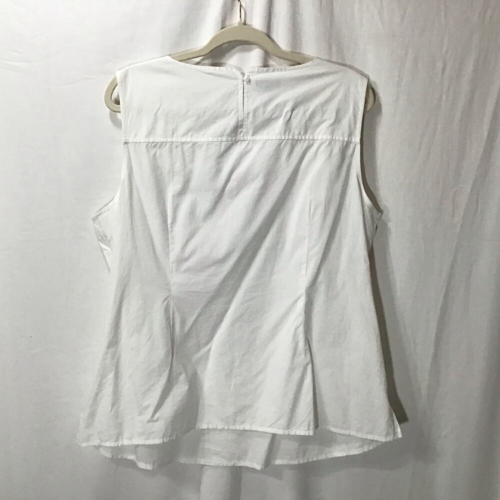 Talbots 100% Cotton White Colorful Beaded Tailored Tank 16 Boho Coastal - Picture 3 of 7